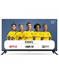 CHiQ L32H7N HD Smart TV, 32 Pouces, WiFi, Netflix, Youtube, Prime Video, Facebook, HDR, DVB-T2/C/S2,Frameless Design