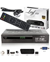Leyf-0301 Récepteur satellite numérique avec fonction d'enregistrement PVR (HDTV, DVB-S/DVB-S2, HDMI, SCART, 2 ports USB, Full HD 1080p) + câble HDMI