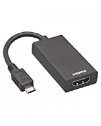 Lniege Adaptateur micro USB vers HDMI pour moniteur TV 1080p HD Câble audio et convertisseur vidéo HDMI pour Samsung, Huawei, HTC MHL Appareil pratique et durable