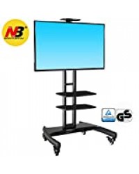 NB AVA1500TP - Pied à roulettes réglable pour TV LCD / LED / plasma 81 cm -165 cm (32" - 65") deux tablettes pour équipement AV