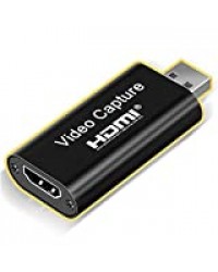 ONTA Cartes De Capture Audio Vidéo HDMI vers USB 1080p UBS2.0 Enregistrement Via Caméscope DSLR Action Cam, 4K Full HD, Qualité Haute Définition pour La Diffusion en Direct, l'enseignement, Les Jeux