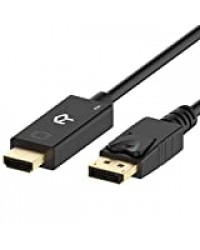 Rankie Câble DisplayPort vers HDMI, Résolution 4K, 1,8 m, Noir