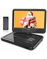 WONNIE 2020 Upgrade 12.5" Lecteur DVD Portable avec écran Rotatif à 270°, Carte SD et Prise USB avec Charge directe Formats/RMVB/AVI / MP3 / JPEG, Parfait pour Enfants (Noir)