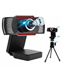 0BEST Webcam 1080P Full HD avec Microphone, Webcam USB avec Trépied, Caméra Face Plug and Play avec Mise au Point Manuelle, pour Lenseignement en Ligne/Réunion Daffaire