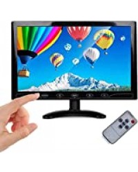 10,1 Pouces Portable HD Moniteur LED Petit LCD Écran avec HDMI/VGA/AV Port écran Étendre Monitor et Haut-Parleur Intégré pour DVR/PC/DVD/Domicile Bureau, Sécurité Surveillance PS3 PS4 Raspberry Pi