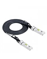 10Gtek® Câble SFP+ 10G 2m - SFP+ Direct Attach Copper Twinax Cable Passif, Compatible pour Cisco SFP-H10GB-CU2M, Ubiquiti, Freebox Delta, Netgear, D-Link, TP-Link, Zyxel, QNAP NAS, Open Switch