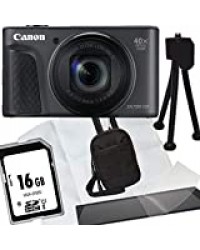 1A Photo PORST Offre Anniversaire Canon Powershot SX730 HS Appareil Photo numérique Noir + Carte mémoire SD 16 Go + Etui + Film de Protection en Microfibre + Protecteur d'écran