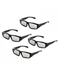 4X Lunettes 3D polarisées passives Unisexes pour LG, Sony, Toshiba Toutes Les télévisions 3D passives Lunettes 3D Cinema de RealD pour visionneuses familiales Pack Polarisées circulaires