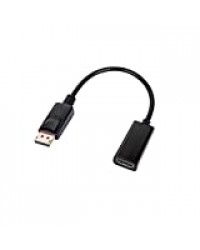 Adaptateur DisplayPort (DP) vers HDMI 4K 30HZ, Plaqué or DisplayPort (DP)à HDMI HDTV Adaptateur Mâle à Femelle Convertisseur Avec Audio (Noir)