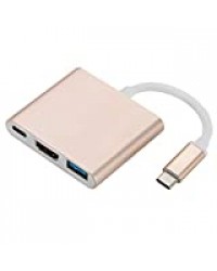Adaptateur USB C vers HDMI type C vers hub HDMI 4K avec convertisseur numérique USB 3.0, port de charge USB C compatible avec Nintendo Switch/Galaxy S10/S9 Note 9/Chromebook (doré)