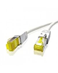 ADWITS 15m Ethernet Câble Cat 7 | Cat.7 câble Patch Set, S/FTP (PiMF) Câbles réseau Ethernet LAN 10 Gigabit | 10000 Mbit s, 600MHz | Commutateur routeur Modem Point d'accès - Blanc