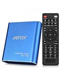 AGPTEK Lecteur Multimedia Boîtier, Media Player HDMI, Mini HD TV Lecteur USB 1080P HDMI AV - MKV/RM-SD/USB HDD-HDMI, Supporte HDMI CVBS et YPbPr Sortie vidéo avec télécommande et Adaptateur 5V 2A