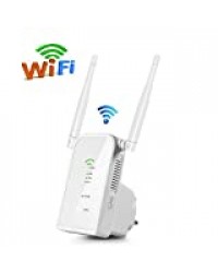 Aigital WiFi Répéteur, Extenseur sans Fil 300M Mini-Routeur Internet sans Fil/Amplificateur de Signal du Point d'accès (AP), Supporte la Norme WiFi-N, Antennes Intégrées 5dbi 2.4GHz et Bouton WPS…