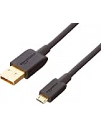 Amazon Basics Câble USB 2.0 A mâle vers micro B (1 lot), 90 cm, Noir