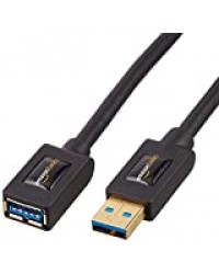 Amazon Basics Lot de 2 rallonges de câble USB 3.0 Connecteurs mâle A vers femelle A 1 m