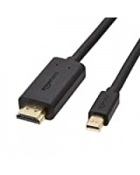 Amazon Basics Mini Câble DisplayPort vers HDMI avec Connecteurs Plaqué or, Signal Audio Numérique Clair et Résolution Full HD - 1,83 m