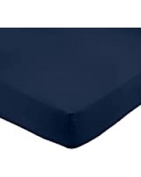 AmazonBasics Drap-housse en microfibre Bleu marine 90 x 200 x 30 cm