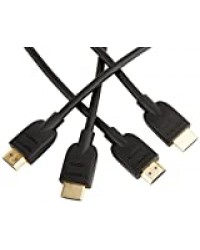 AmazonBasics Lot de 2 câbles HDMI 2.0 haute vitesse Ultra HD, supportant les formats 3D et avec canal de retour audio, 3 m