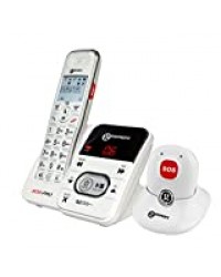 AMPLIDECT 295 SOS PRO Téléphone sans fil avec médaillon d'appel d'urgence DECT (possibilité de répondre aux appels entrants)