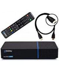 Anadol Multibox Twin Récepteur satellite Twin 4K UHD E2 Linux avec fonction d'enregistrement PVR, tuner DVB-S2, HDTV, 2160p, H.265, HDR [préprogrammé pour Astra & Hotbird] + câble HDMI