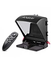 Andoer A1 Téléprompteur Portable Universel avec télécommande, Compatible avec Un Smartphone/Tablette/Appareil Photo Reflex numérique, utilisé pour présentation d'entrevue en Direct, etc.