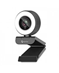 Angetube Streaming Webcam HD 1080P avec Anneau de lumière, 967 USB PC autofocus Webcam avec Double Microphone, caméra vidéo pour Mac Windows Portable pour conférences et Jeux Xbox OBS Skype Youtube