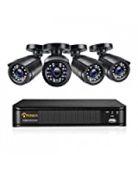 Anlapus FHD 1080P Kit Vidéo Surveillance - 2MP Caméras de Surveillance Extérieure avec 8CH 1080P HD 4in1 DVR Enregistreur, APP Gratuie & Accès à Distance Système de Sécurité sans Disque Dur Inclus