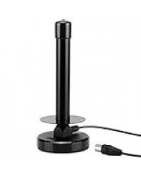 Antenne TV Interieur Puissante TNT HD – August DTA250 – Portable Numérique Discrète pour Télévision Radio Dab/Récepteur TV USB - UHF Magnétique Aimant Belgique DVB-T/DVB-T2 MPEG4 (H.264) - Noir