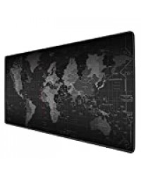 Anvin Tapis de Souris Gaming XXL Grand Mouse Pad(900x400mm), Bureau Mousepad Hydrorésistant avec Base en Caoutchouc Anti-Glissant Surface Texturée pour Ordinateur et Ordinateur Portable - Map Monde