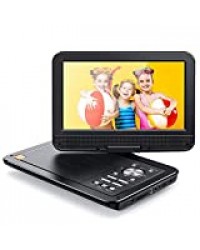 APEMAN 12,5 ''Lecteur DVD de voiture portable avec écran rotatif 10,5 '' Batterie rechargeable intégrée Carte SD transmission directe USB AVI / RMVB / MP3 / JPEG, Parfait pour Enfants