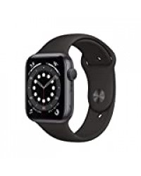 Apple Watch Series 6 (GPS, 44 mm) Boîtier en aluminium gris sidéral, Bracelet Sport noir