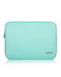 Arvok 15 15.6 Pouces Housse pour Ordinateur Portable en Néoprène Pochette Sacoche pour Chromebook Ultrabook Netbook Tablette (Vert Clair)