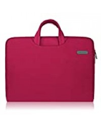 Arvok 15 15.6 Pouces Housse pour Ordinateur Portable Sacoche Pochette PC avec Poignée en Toile de Protection pour Macbook Pro Retina/ASUS/Dell/HP/Lenovo/Tashiba/Sony - Vin Rouge