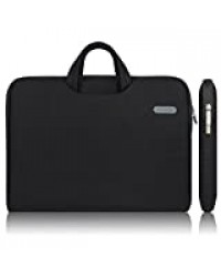 Arvok 17 17.3 Pouces Housse avec Poignée pour Ordinateur Portable Sacoche Pochette PC en Toile de Protection Ordinateur pour Macbook Pro Retina/ASUS/Dell/HP/Lenovo/Tashiba/Sony - Noir