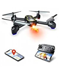 Asbww| Drone GPS avec Caméra Full HD 1080p pour Débutants - Drones Quadricoptère RC avec Retour Automatique / Photos & Vidéos HD 1080p / WiFi en Temps Réel FPV