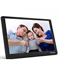 AUCARY Cadre Photo Numérique LCD 10.1Pouces (1920 * 1080),Cadre Numérique Full HD IPS Cadre Photo Électronique Supporte Les Cartes USB/SD/Télécommande