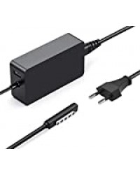 AUKEH Chargeur Surface Pro 2,Adaptateur d’Alimentation 48W 12V 3.6A pour Microsoft Surface RT/2,Surface Pro 1/Surface Pro 2 1536 avec Port de USB et Un Cordon d'extension d’Alimentation