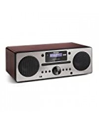 AUNA Harvard - Micro-chaîne, Chaîne stéréo, Chîne Hi-FI, Tuner numérique Dab (+), Tuner FM analogique, Puissance de Sortie: 2X 5 Watts, Bluetooth, Écran LCD, USB, Noisette