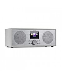 AUNA Silver Star Radio Dab+/FM stéréo Internet - Radio Internet avec WiFi, Radio de Cuisine, Bluetooth, RMS 2X 8W, USB, Appli de contrôle, AUX, Blanc