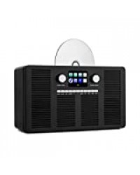 AUNA Vertico - Radio Internet avec Lecteur CD, SmartRadio: Tuner Radio Internet/Dab + / FM, Lecteur CD à encastrer, Fonction Bluetooth, contrôle par Application, écran HCC 2,4" - Noir