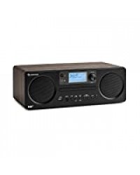 AUNA Worldwide CD - Radio Internet, Bluetooth, Lecteur CD, WiFi, Tuner Dab/Dab+, Radio, Port USB-MP3, Spotify Connect, AUX, Ecran LCD, Télécommande, Fonction réveil - Noyer