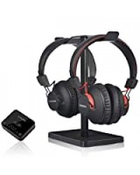 Avantree HT41899 Bluetooth 5.0 Set 2 Casques TV sans Fil avec Émetteur (Numérique Optique Aux RCA Pc USB), Casque sans Fil 40 H Autonomie, Plug & Play, sans Latence