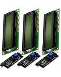 AZDelivery 3 x Modules d'affichage vert LCD HD44780 16x2 avec interface I2C 2x16 caractères de couleur noire incluant un Ebook!