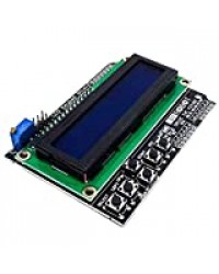 AZDelivery HD44780 1602 LCD module afficheur bleu Keypad 2 x 16 caractères de couleur blanche, compatible avec Arduino incluant un EBook!