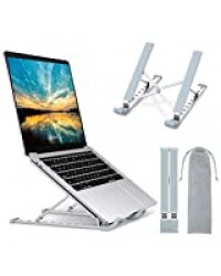 Babacom Support Ordinateur Portable, Support PC Portable à 9 Niveaux Réglables, Refroidisseur en Aluminium Ventilé Compatible avec MacBook, Dell, Lenovo, HP, Autres Laptops Tablettes 10” - 15.6”
