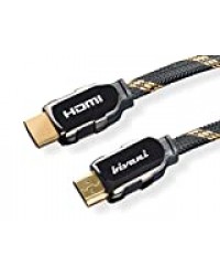 bivani 8K Câble HDMI - 1,5 mètres 48 Gbps - jusqu'à 10K / 8K@60HZ / 4K@120HZ - 4320p, Dolby Vision, Dynamic HDR 10+, eARC, HDCP, CEC, Ethernet – Elite-Series - 1,5m