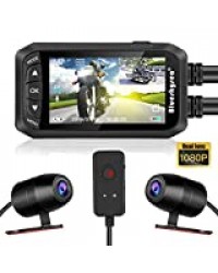 Blueskysea Dash Cam Moto DV128 Enregistrement Video 1080P Double Lentille Écran 2.7 Pouces LCD avec Capteur G Verrouillage Manuel Vision Nocturne(DV128)