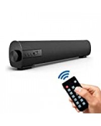 Bluetooth Barre de Son, Haut Parleur TV Bar de Son Filaire&Bluetooth 4.2 Mini Portable Soundbar avec Telecommande Home Cinema pour PC Televiseur Ordinateur, Noir