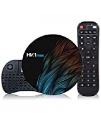 Boîtier TV Android 9.0 [2G + 16G] avec Mini-Clavier sans Fil, boîtier sous Android 64 Bits RK3318 à processeur Quad Core Chip, Wi-FI Double 5G / 2.4G, BT 4.0, UHD H.265 4K * 2K, Smart TV Box