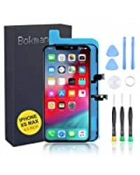 bokman Écran Tactile OLED pour iPhone XS Max Noir, Vitre Tactile avec Kit de Réparation